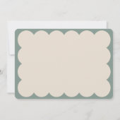 Moderne minimale elegante Weise grün Retro-Kante Einladung (Rückseite)