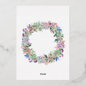 Moderne minimale Eleganz Folien Feiertagskarte (Rückseite)