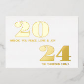 Moderne minimale Eleganz Folien Feiertagskarte (Vorderseite)