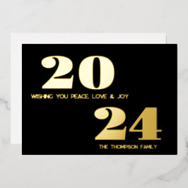 Moderne minimale Eleganz Folien Feiertagskarte