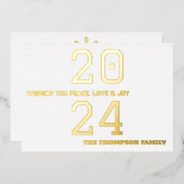 Moderne minimale Eleganz Folien Feiertagskarte