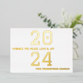 Moderne minimale Eleganz Folien Feiertagskarte (Stehend vorne)