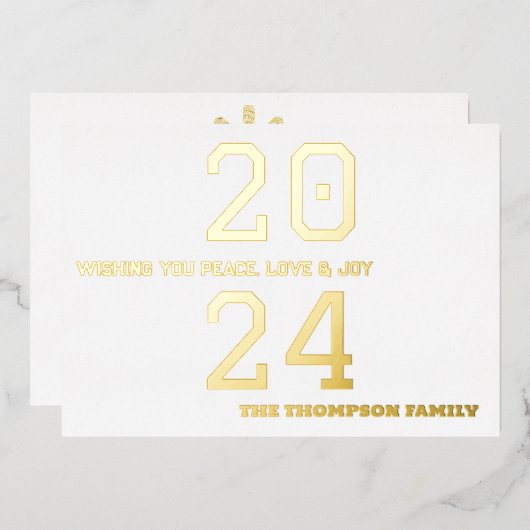 Moderne minimale Eleganz Folien Feiertagskarte (Vorderseite/Rückseite)