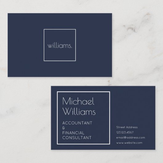 Moderne minimale Eleganz Visitenkarte (Vorne/Hinten)