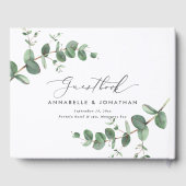 Moderne minimale eukalyptus rustikal einfach gästebuch (Rückseite)