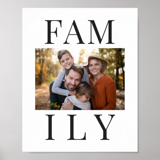 Moderne minimale Familientypografie Poster (Vorne)