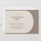 Moderne minimale Farbblock-Braune Engagement-Parte Einladung (Vorderseite)