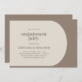 Moderne minimale Farbblock-Braune Engagement-Parte Einladung (Vorne/Hinten)