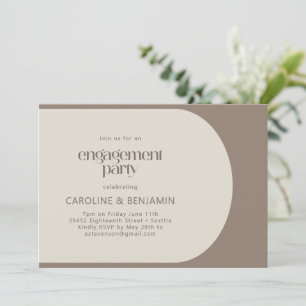 Moderne minimale Farbblock-Braune Engagement-Parte Einladung