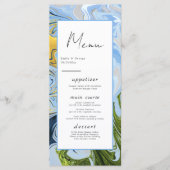Moderne minimale farbenfrohe Abstrakte Hochzeit Menükarte (Vorderseite)