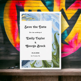 Moderne minimale farbenfrohe Abstrakte Hochzeit Save The Date