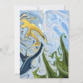 Moderne minimale farbenfrohe Abstrakte Hochzeit Save The Date (Rückseite)