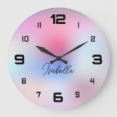 Moderne minimale Farbenfrohe Runduhr Große Wanduhr (Vorderseite)