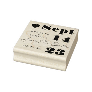 Moderne, minimale, fett gedruckte Hochzeit retten Gummistempel