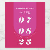 Moderne minimale fett rosa Retro Arch fett Weinetikett (Einzelnes Label)