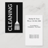 Moderne minimale fett-schwarz-weiße Reinigung Visitenkarte (Vorne/Hinten)