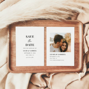 Moderne Minimale Fette Foto-Hochzeit Save The Date