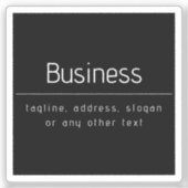 Moderne minimale Firmennamen und andere Informatio Aufkleber (Vorderseite)