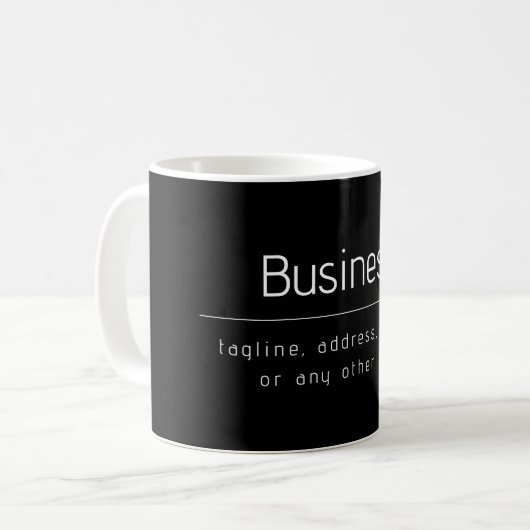 Moderne minimale Firmennamen und andere Informatio Kaffeetasse (Vorderseite Links)