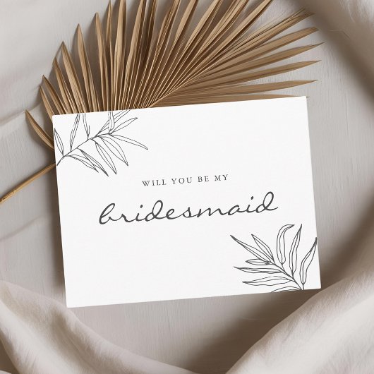 Moderne minimale Foliage wird meine Bridesmaid sei Einladungspostkarte