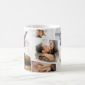 Moderne minimale Foto-Collage elegant Kaffeetasse (Mittel)