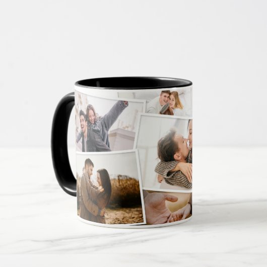 Moderne minimale Foto-Collage elegant Tasse (Vorderseite Links)