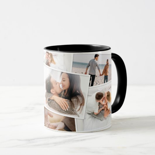 Moderne minimale Foto-Collage elegant Tasse (VorderseiteRechts)