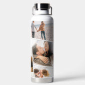 Moderne minimale Foto-Collage elegant Trinkflasche (Rückseite)