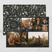 Moderne minimale Foto-Collage schwarz Weihnachten (Vorne/Hinten)