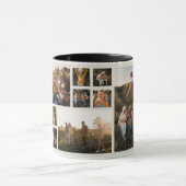 Moderne minimale Foto Collage Weihnachtscreme Tasse (Zentrum)