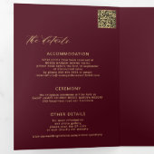 Moderne minimale Foto Hochzeit rsvp Details Bordea Dreifach Gefaltete Einladung (Innen Erste Seite)