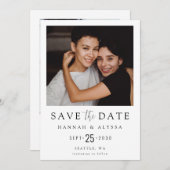 Moderne minimale Foto-LGBTQ Save the Date (Vorne/Hinten)