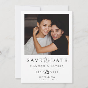 Moderne minimale Foto-LGBTQ Save the Date