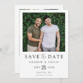 Moderne minimale Foto-LGBTQ Save the Date (Vorne/Hinten)