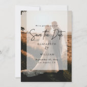 Moderne Minimale Foto-Overlay-Hochzeit speichern d Einladung (Vorderseite)