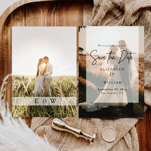 Moderne Minimale Foto-Overlay-Hochzeit speichern d Einladung