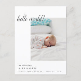 Moderne minimale Fotocollage Geburt Ankündigungspostkarte