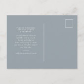 Moderne, minimale Fotogeburtsmitteilung Ankündigungspostkarte (Rückseite)