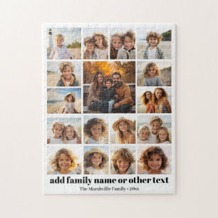 Moderne, minimale Fotogitter mit 17 Fotos - Weiß Puzzle