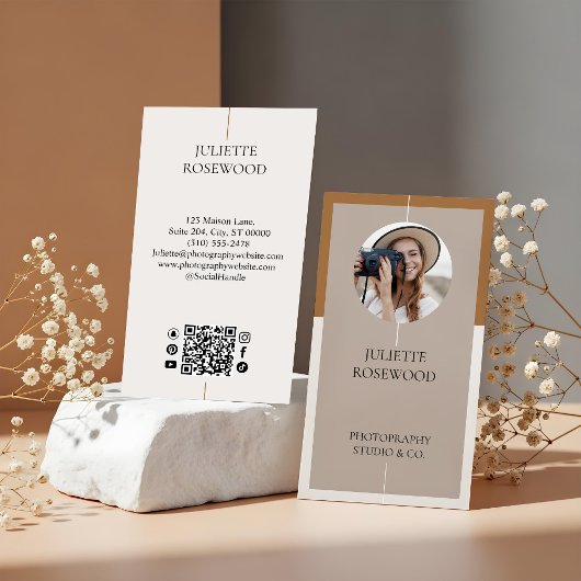 Moderne Minimale Fotografie Professionell Visitenkarte