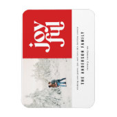 Moderne minimale freudige Typografie Foto Urlaub Magnet (Vertikal)