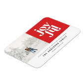 Moderne minimale freudige Typografie Foto Urlaub Magnet (Linke Seite)