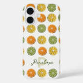 Moderne minimale Frischkreuz Zitrusfrüchte Name Case-Mate iPhone Hülle (Rückseite)