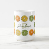 Moderne minimale Frischkreuz Zitrusfrüchte Name Kaffeetasse (Mittel)
