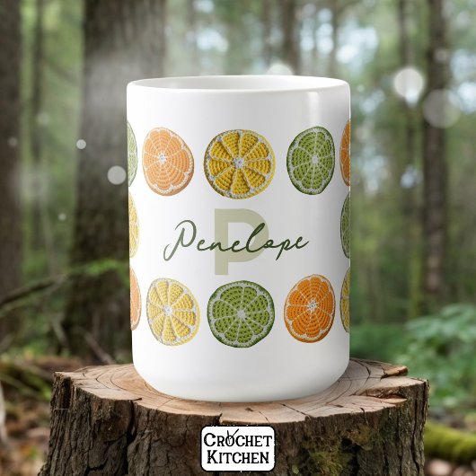 Moderne minimale Frischkreuz Zitrusfrüchte Name Kaffeetasse