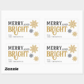 Moderne minimale frohe und helle Weihnachten Rechteckiger Aufkleber (Blatt)