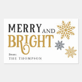 Moderne minimale frohe und helle Weihnachten Rechteckiger Aufkleber (Vorderseite)