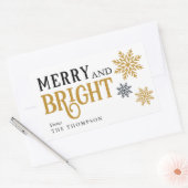 Moderne minimale frohe und helle Weihnachten Rechteckiger Aufkleber (Umschlag)