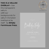 Moderne minimale Geburtstagsparenz transparent Pergament Einladungen