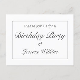 Moderne Minimale Geburtstagsparty Einladung Postka